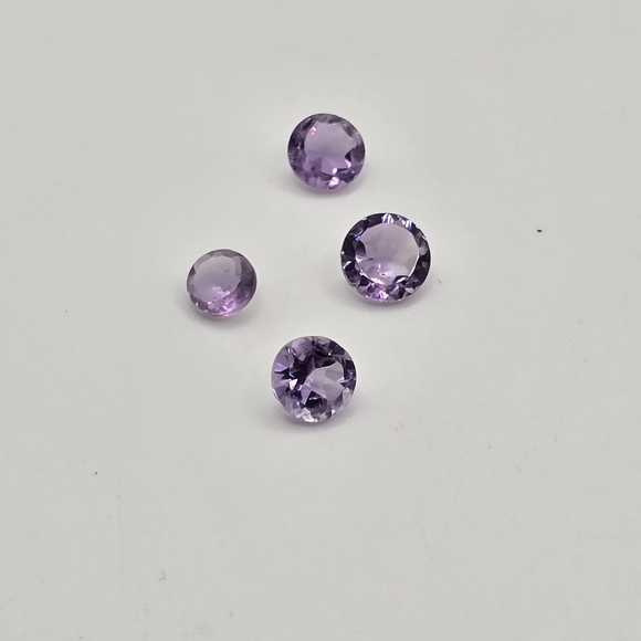 AAA Natural Amethyst Faceted Gemstone ,Round 4pc Loose Gemstones - Picture 2 of 4